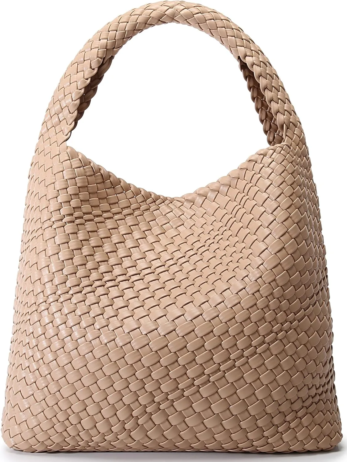 Queenoris Fashion Woven Purse for Women Top-handle Shoulder Bag Soft Summer Hobo Tote Bag