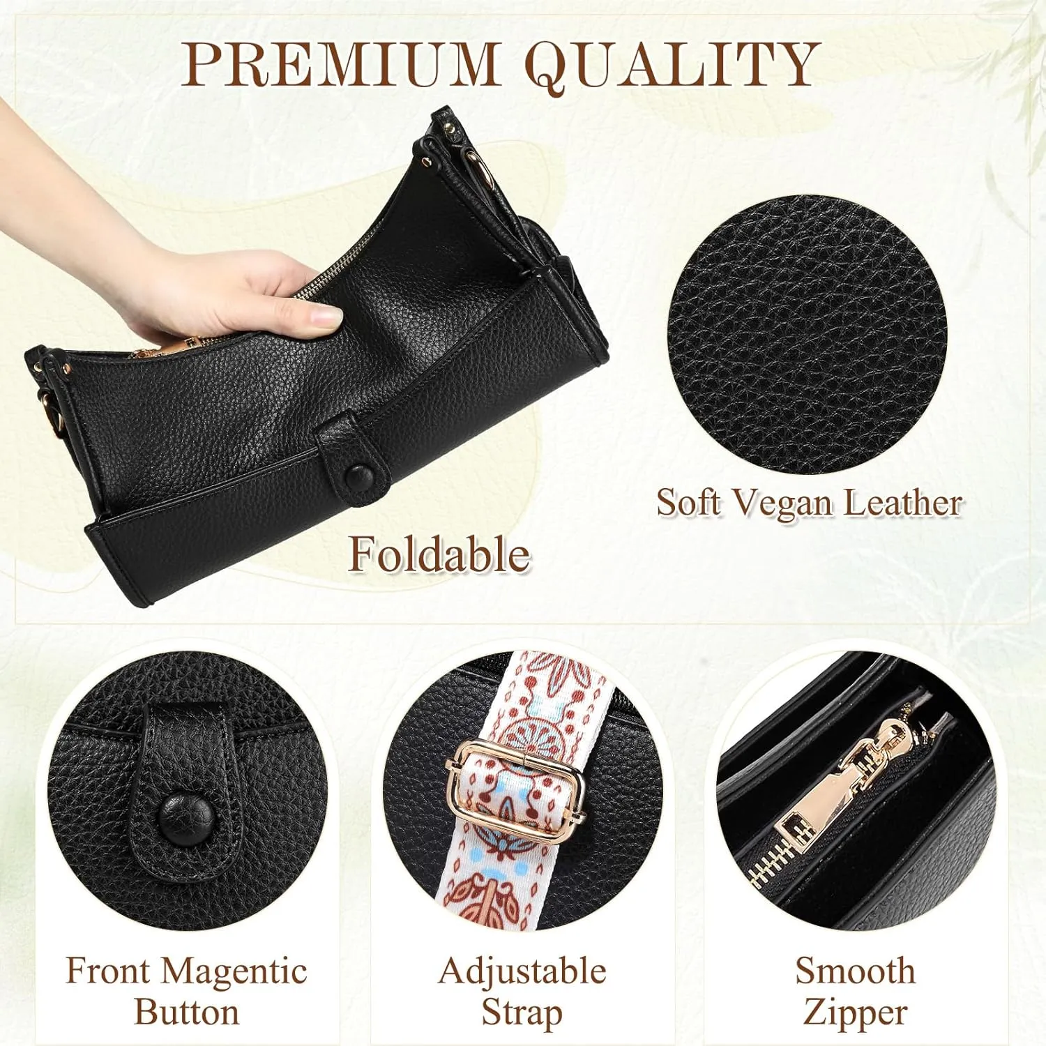 RAVUO Hobo Shoulder Bags for Women,Trendy Vegan Leather Crossbody Purses and Handbag with 2pcs Detachable Strap
