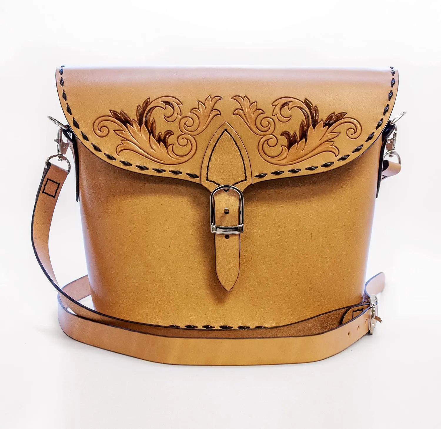 Realeather Cowhide Veg Tan Double Shoulder Leather Sheet for Crafting, 4-6 oz