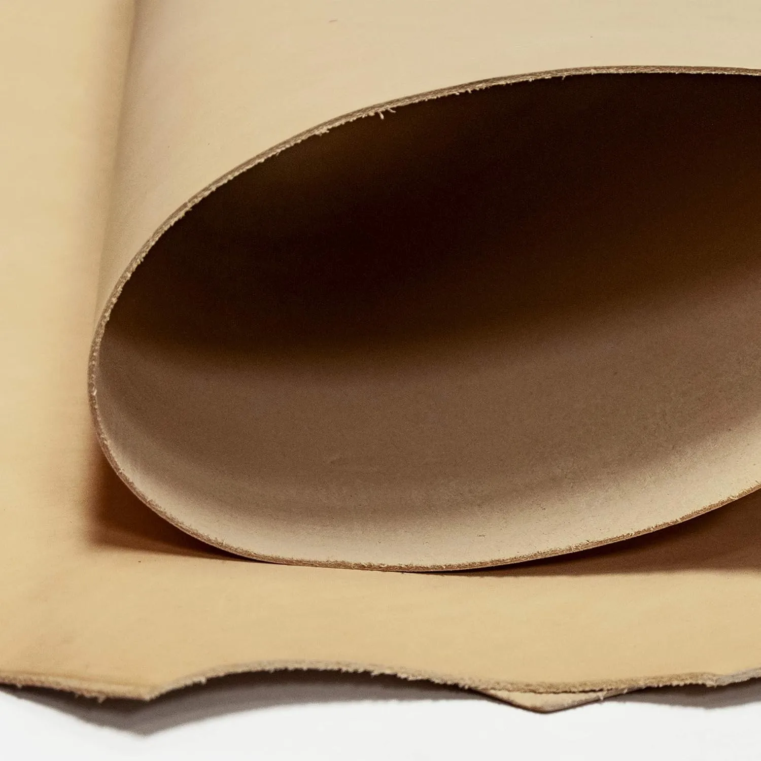 Realeather Cowhide Veg Tan Double Shoulder Leather Sheet for Crafting, 4-6 oz