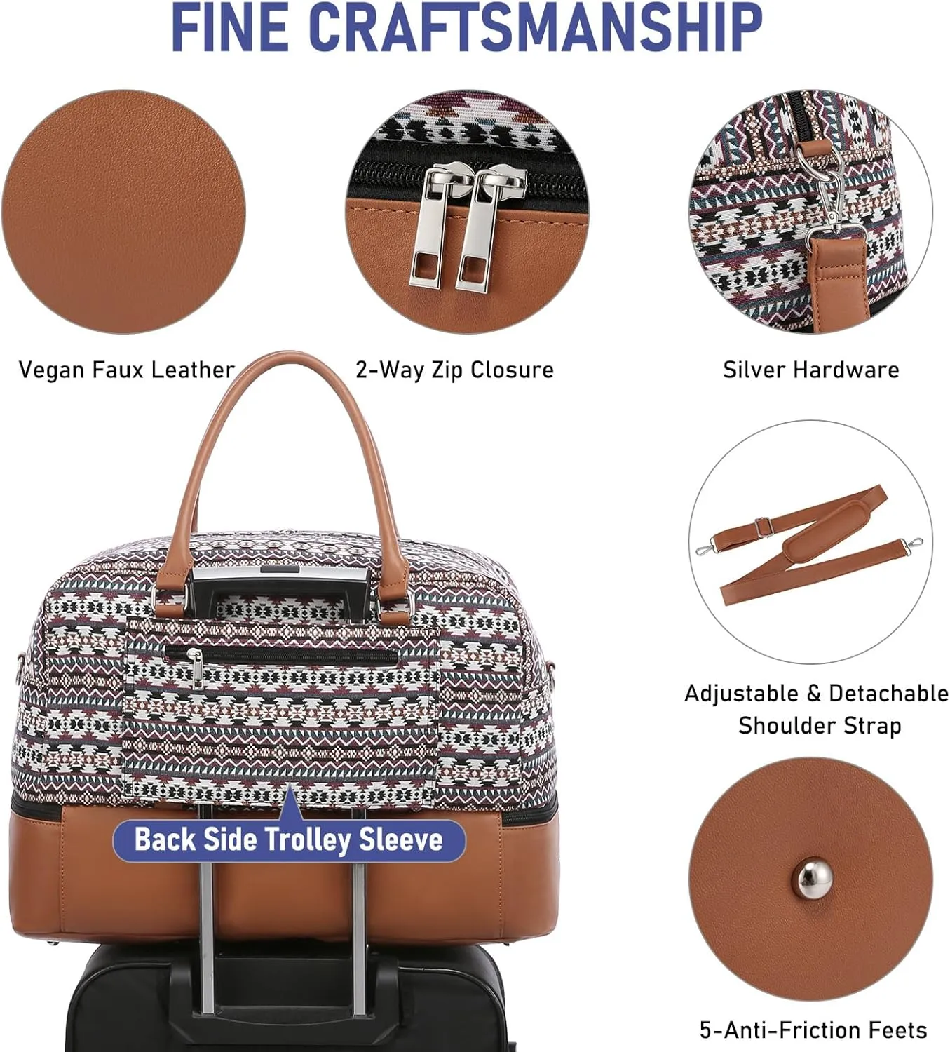Realer Travel Duffel Bag for Women, Canvas Weekender Bag Large Carry on Overnight Bag with Shoe Compartment, Mommy Hospital bags for Labor and Delivery