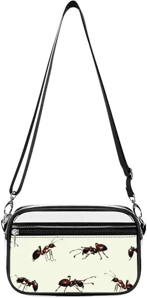 Realistic Ants Clear Purse Messenger Bag Crossbody Bags with Adjustable Shoulder Strap Front Pocket