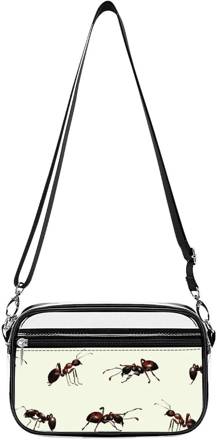 Realistic Ants Clear Purse Messenger Bag Crossbody Bags with Adjustable Shoulder Strap Front Pocket