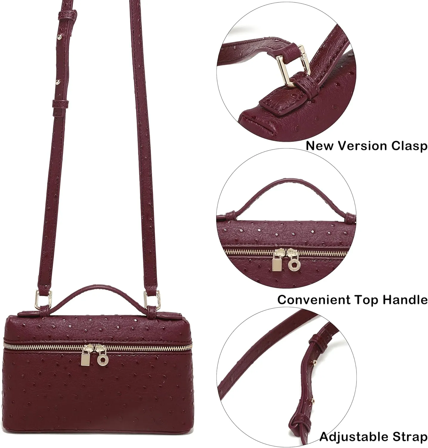 Rejolly Crossbody Bag for Women Small Pouch Top-Handle Leather Bag Designer Shoulder Handbag Quiet Luxury Trendy Purse