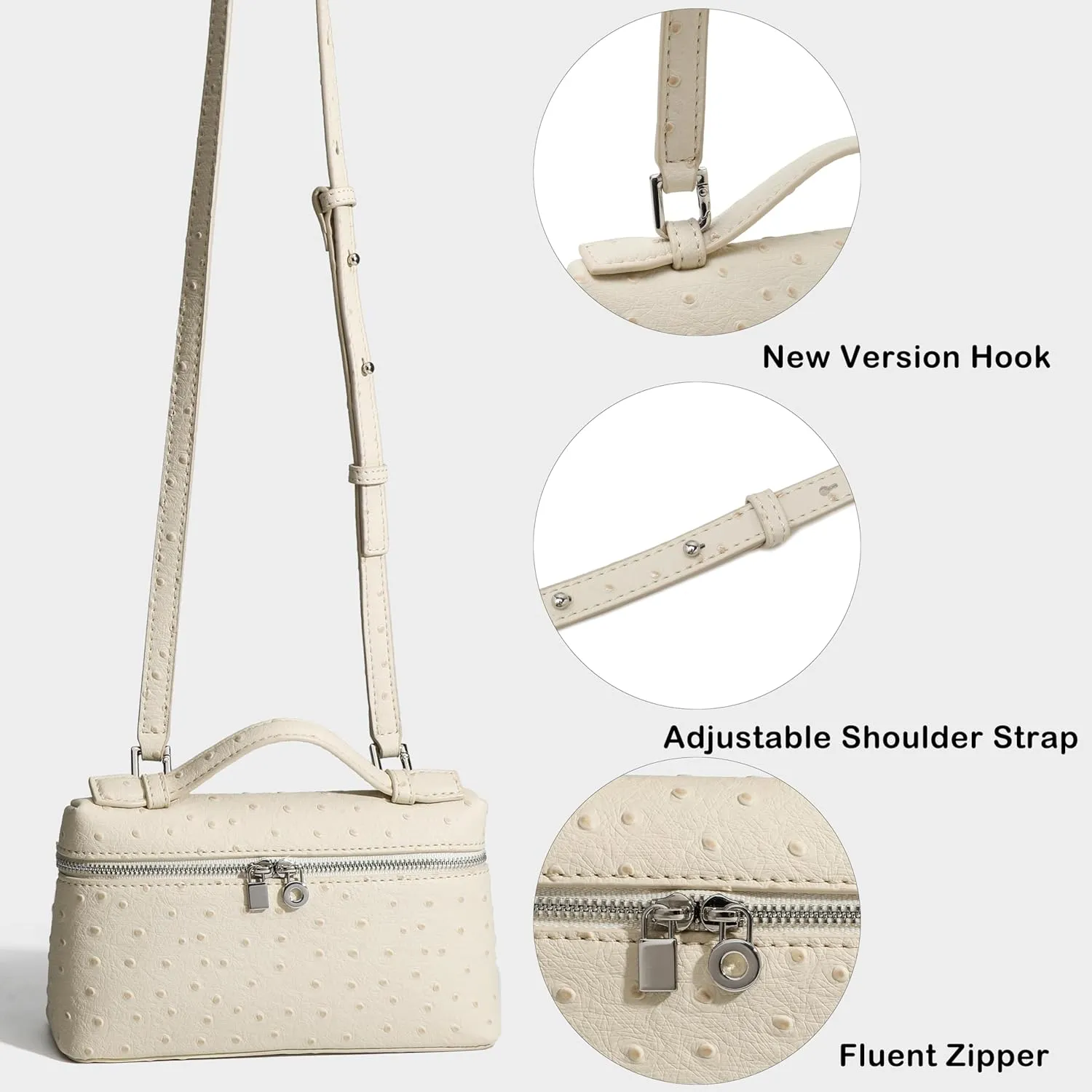 Rejolly Crossbody Bag for Women Small Pouch Top-Handle Leather Bag Designer Shoulder Handbag Quiet Luxury Trendy Purse
