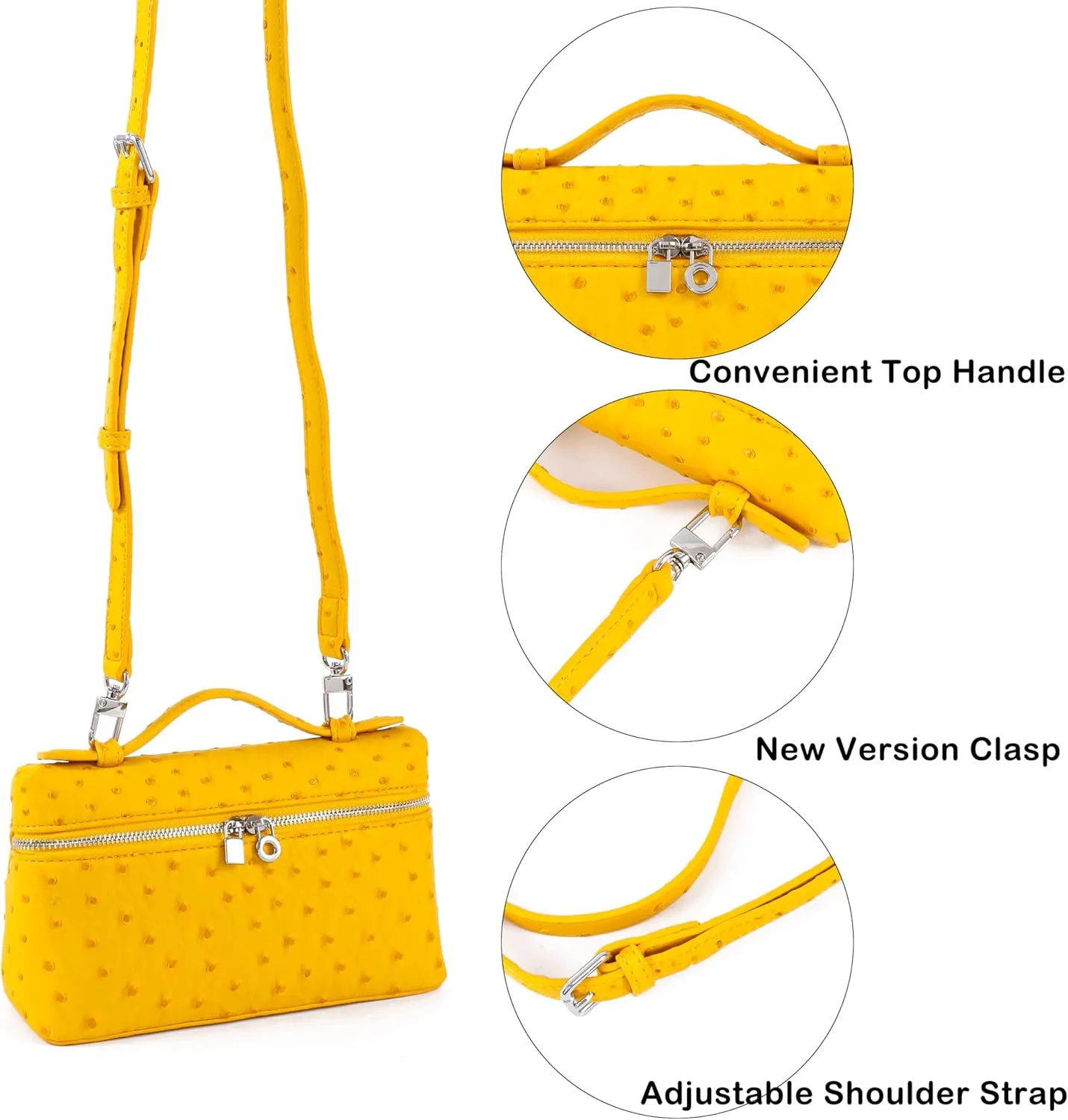 Rejolly Crossbody Bag for Women Small Pouch Top-Handle Leather Bag Designer Shoulder Handbag Quiet Luxury Trendy Purse