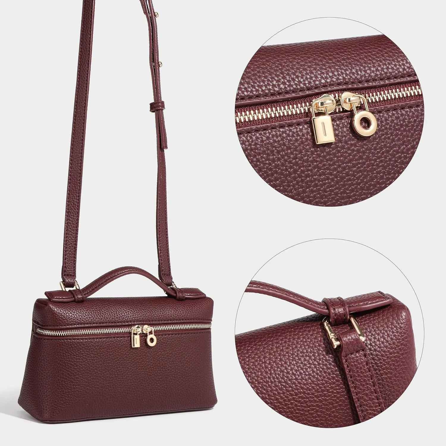 Rejolly Crossbody Bag for Women Small Top-Handle Pouch Purse Designer Shoulder Handbag Quiet Luxury Leather Trendy Purse