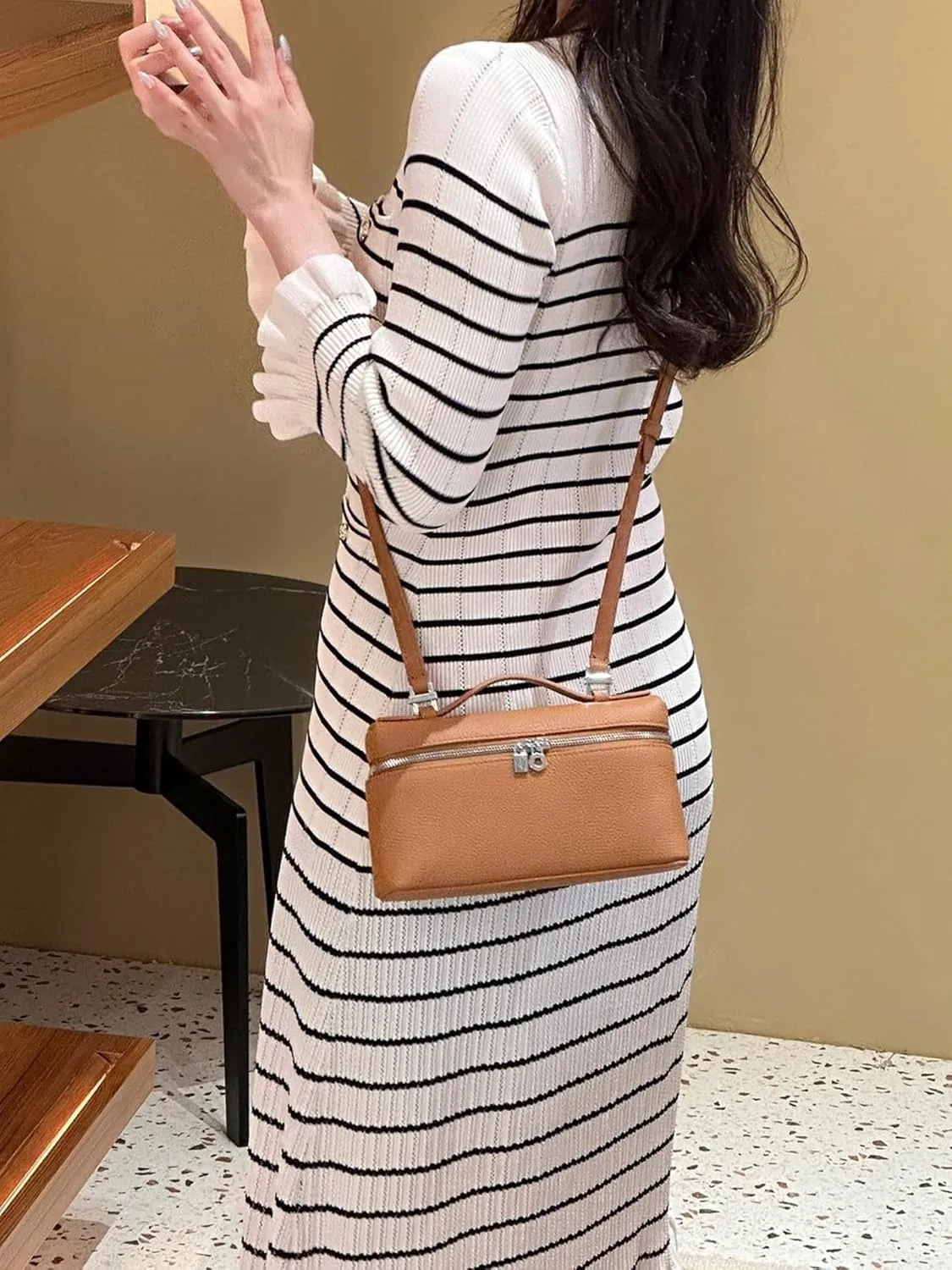 Rejolly Crossbody Bag for Women Small Top-Handle Pouch Purse Designer Shoulder Handbag Quiet Luxury Leather Trendy Purse