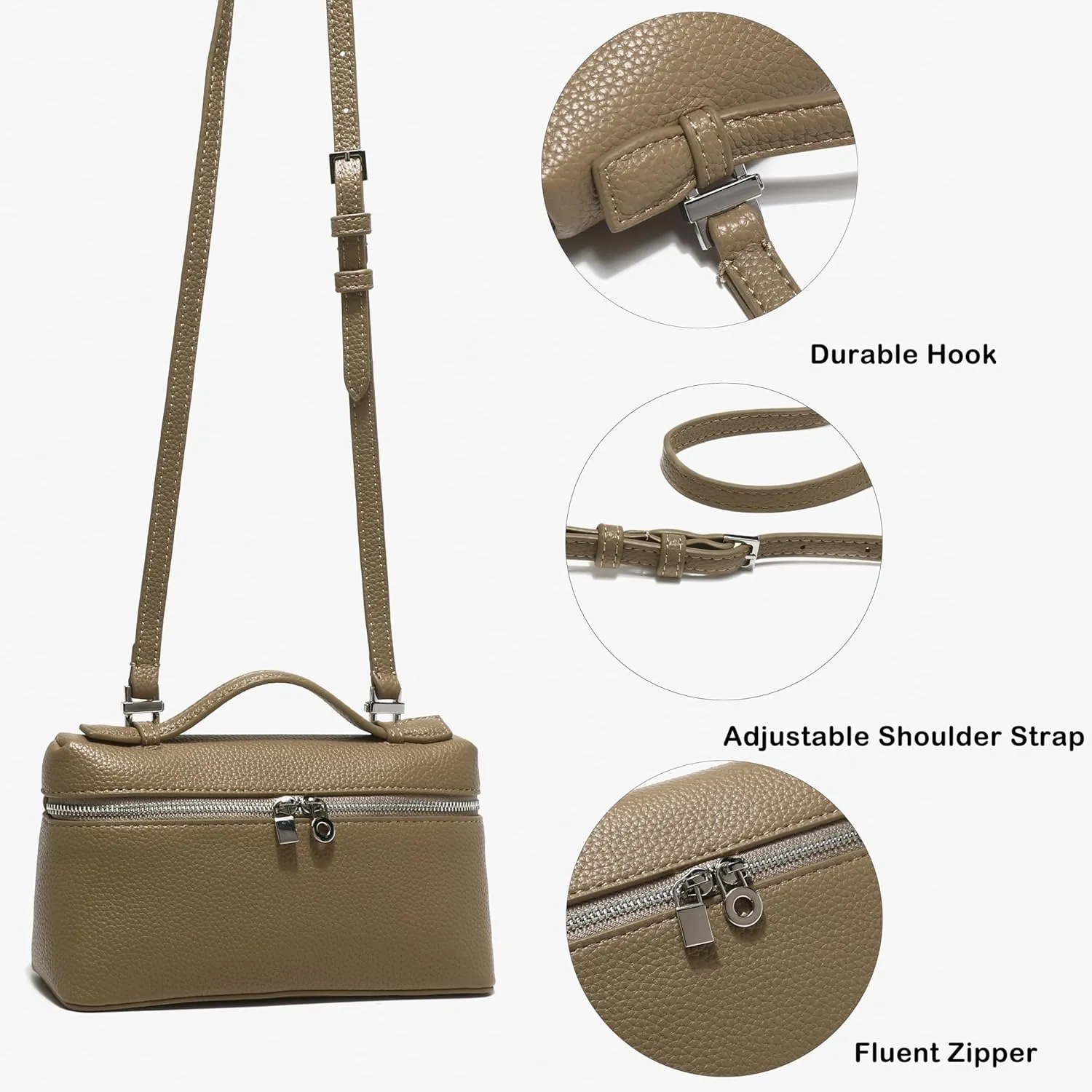 Rejolly Crossbody Bag for Women Small Top-Handle Pouch Purse Designer Shoulder Handbag Quiet Luxury Leather Trendy Purse