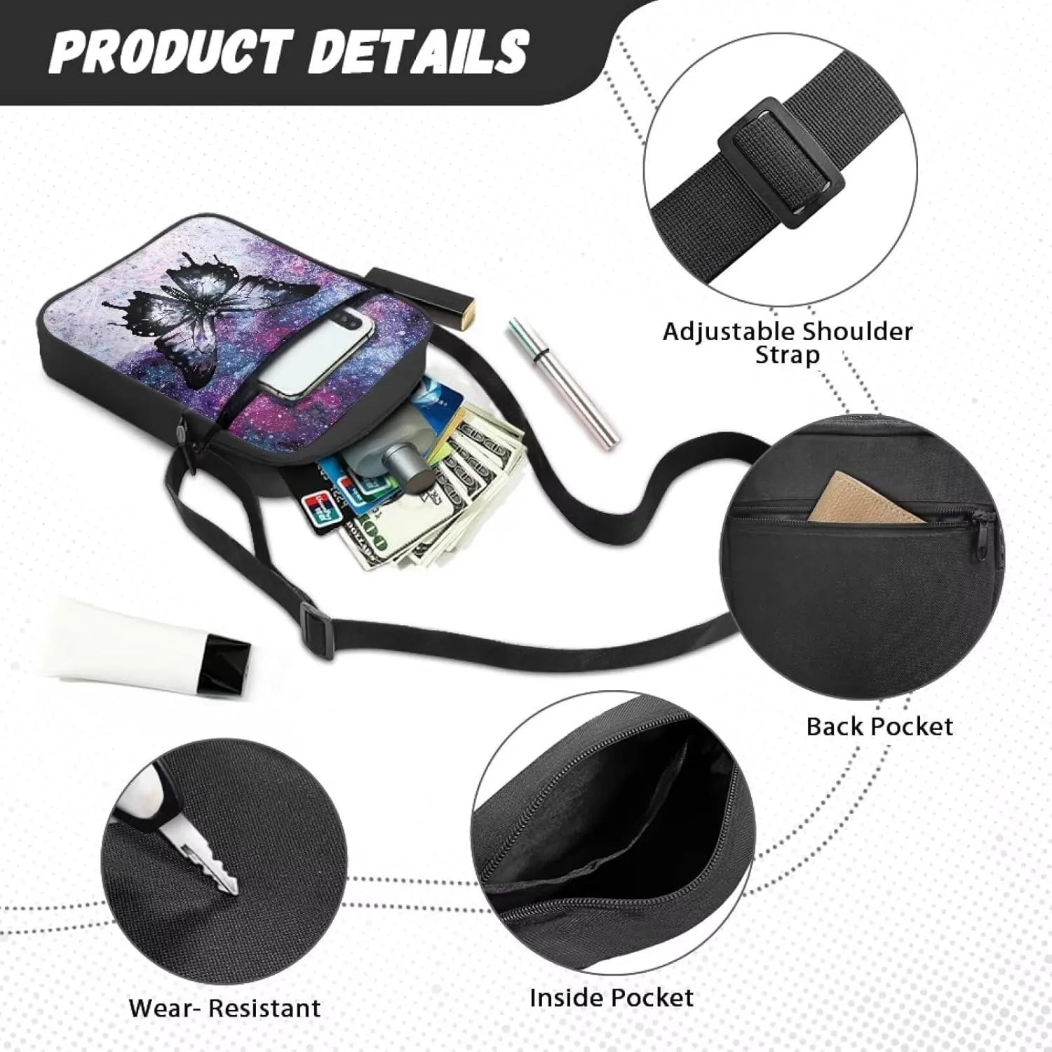 Renewold Crossbody Bag Cell Phone Purses Messenger Bag Satchel Handbags Shoulder Bag for Women Men Kids Teens