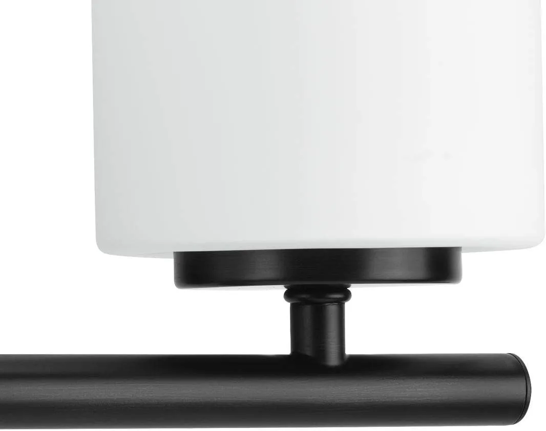 Replay Collection 3-Light Etched Glass Modern Bath Vanity Light Textured Black