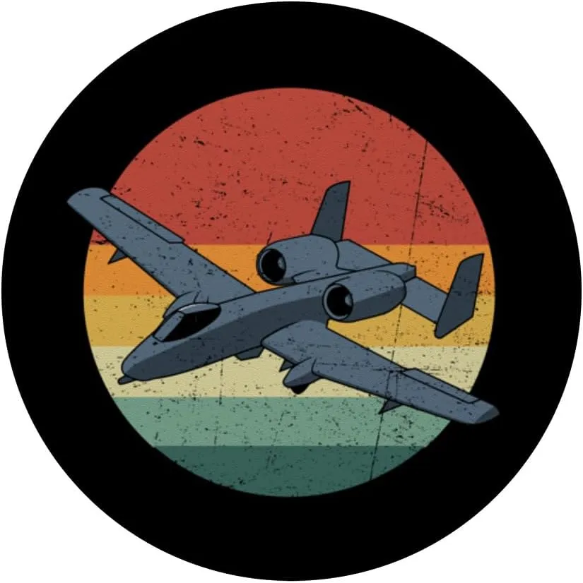 Retro Vintage Military A-10 Thunderbolt Warthog Aircraft PopSockets Adhesive PopGrip