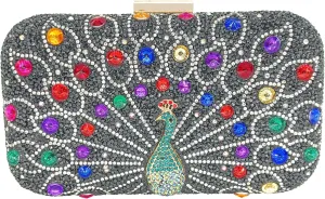 Rhinestone Clutch Purses for Women Evening Wedding Formal - Round Pearl Clasp Handbag - Crystal Diamond Bag