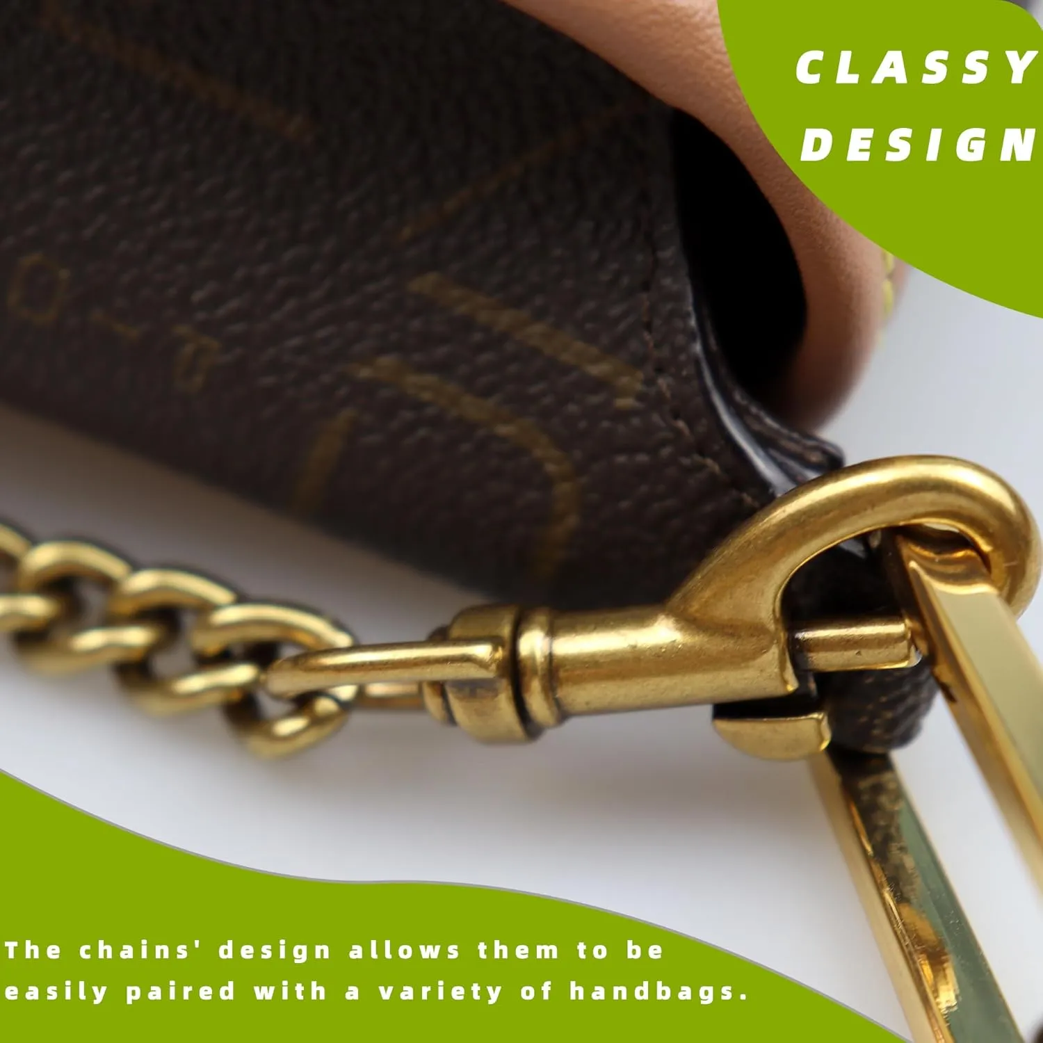 RILOMBAO 47"(120cm) Purse Chain Strap Extra Heavy Metal Shoulder Cross Body Chain Replacement Straps 0.35" Wide Antique Gold 1 Pack for Bags Handbags Purse Making Supplies