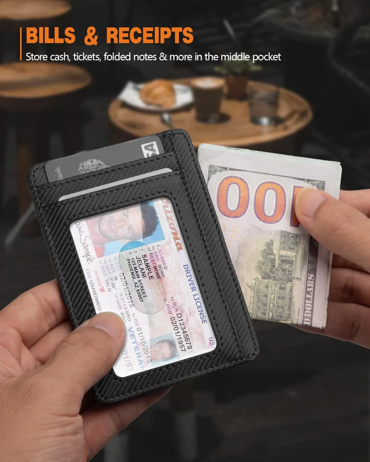 RUNBOX Slim Minimalist RFID Blocking Front Pocket Leather Wallets for Men Women Gift Box