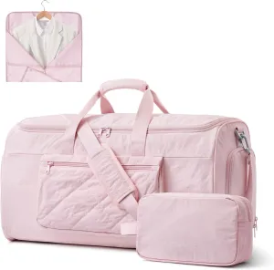 S-ZONE Garment Duffle Bags for Travel Carry on Convertible 2 in 1 Suit Bags Hanging Suitcase with Toiletry Bag 50L