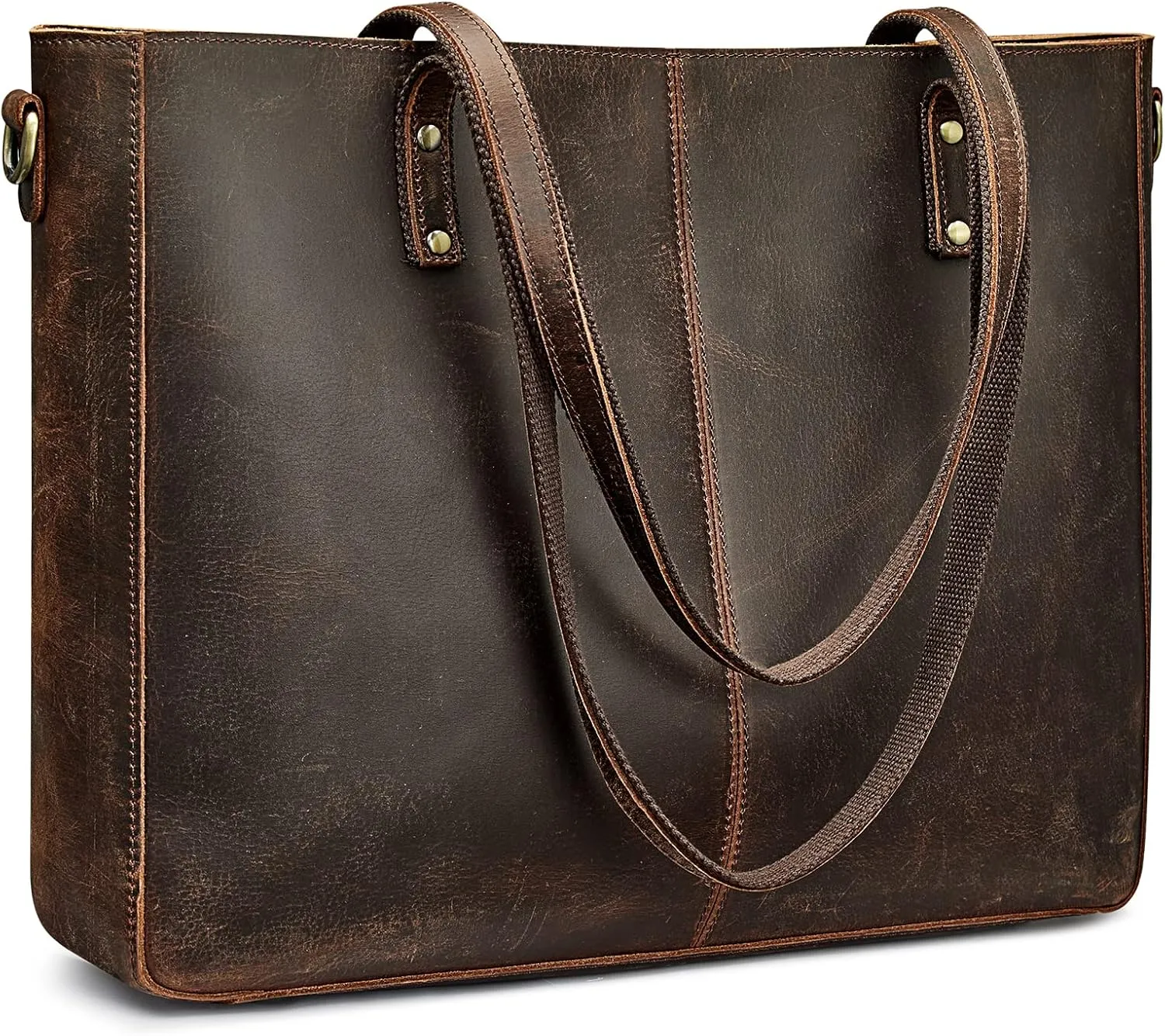 S-ZONE Genuine Leather Shoulder Tote Bag for Women Large Handbag Work Purse