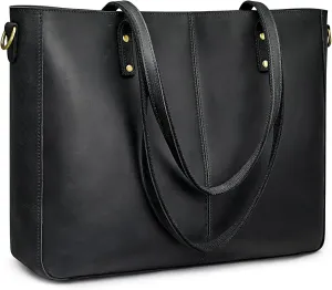 S-ZONE Genuine Leather Shoulder Tote Bag for Women Large Handbag Work Purse