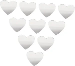 SAFIGLE 20 Pcs Heart Shaped Glass DIY Mirror Lens for Makeup Crafts Unfinished Cosmetic Mirrors for Personalization and Decoration for Handbag Use