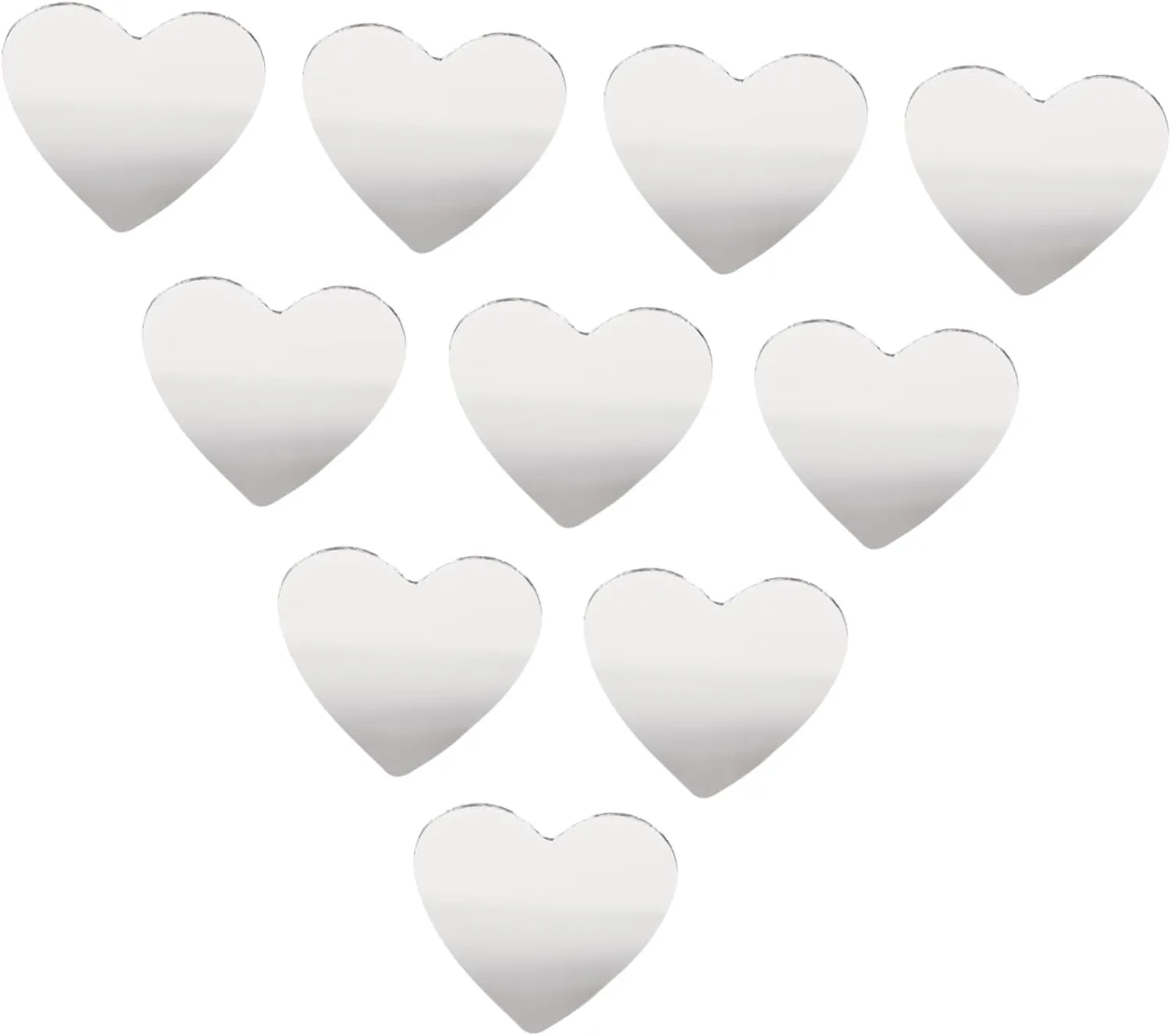 SAFIGLE 20 Pcs Heart Shaped Glass DIY Mirror Lens for Makeup Crafts Unfinished Cosmetic Mirrors for Personalization and Decoration for Handbag Use