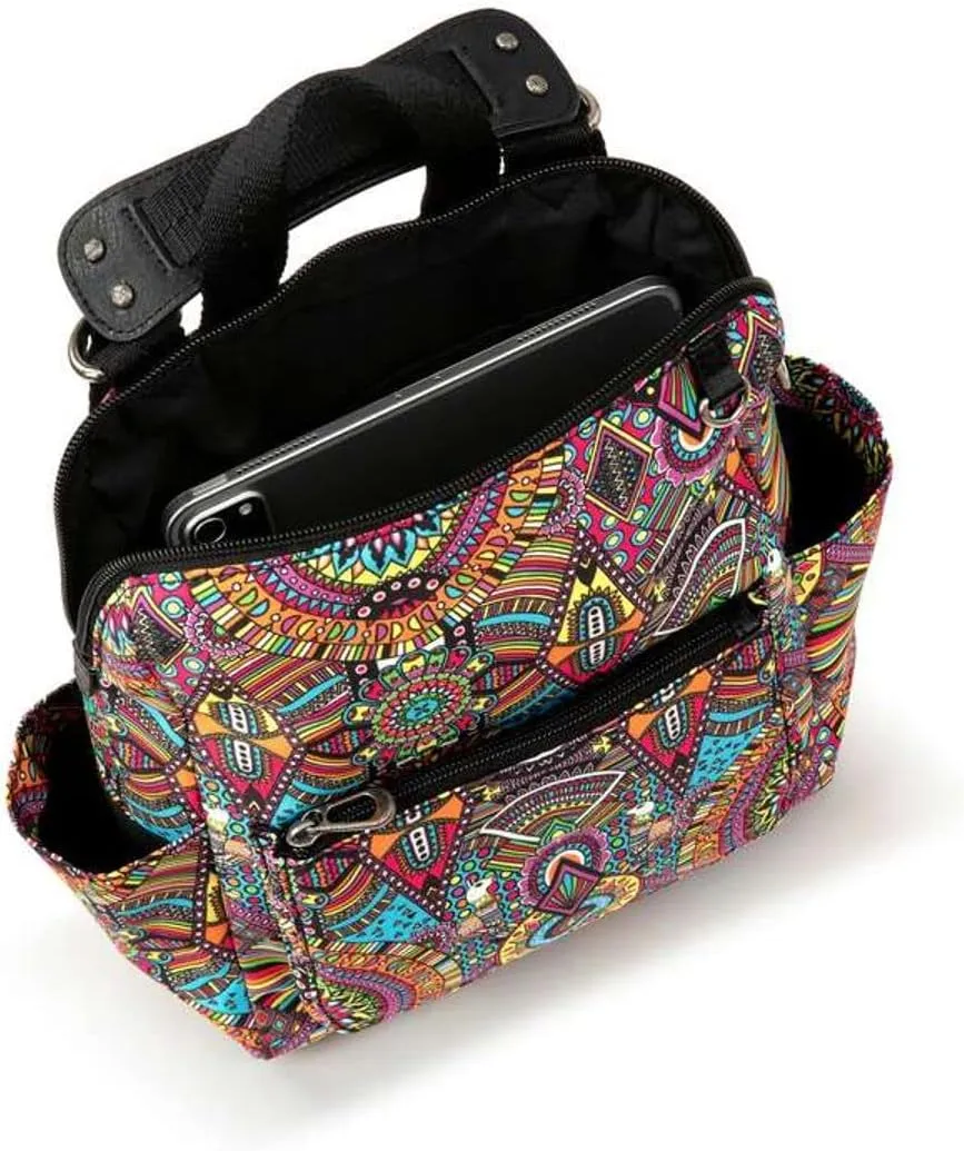 Sakroots Womens Eco-twill Eco Twill Loyola Small Convertible Backpack, Rainbow Wanderlust, One Size US