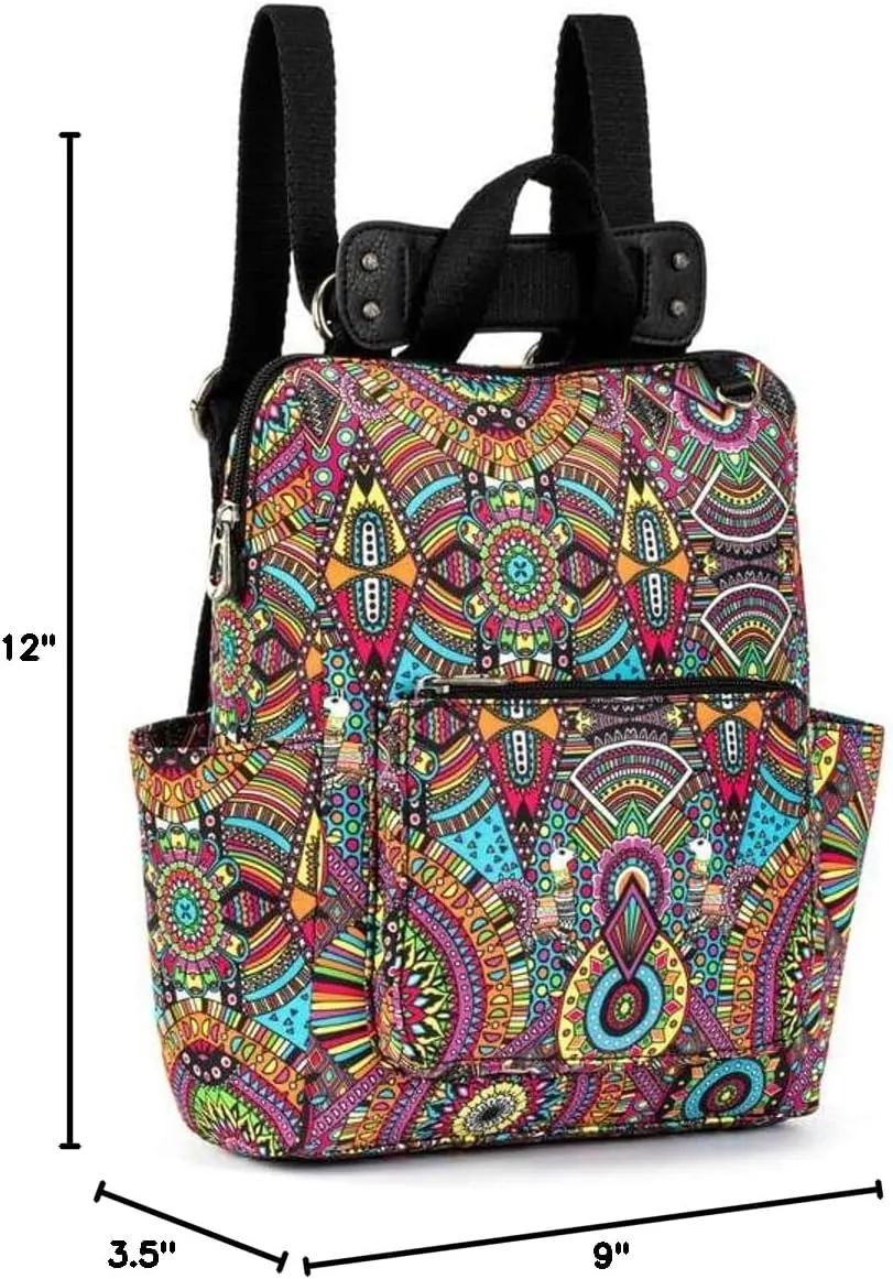 Sakroots Womens Eco-twill Eco Twill Loyola Small Convertible Backpack, Rainbow Wanderlust, One Size US
