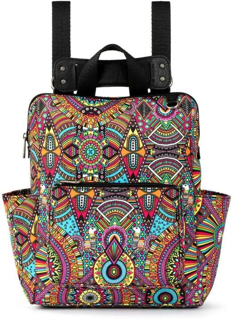 Sakroots Womens Eco-twill Eco Twill Loyola Small Convertible Backpack, Rainbow Wanderlust, One Size US