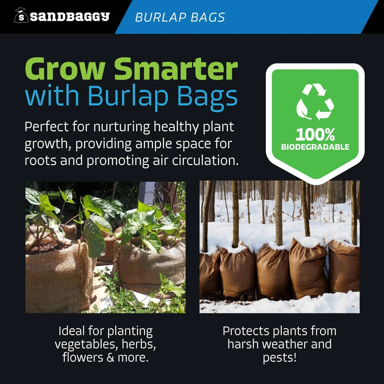Sandbaggy Burlap Bags Large 24" x 40" - Potato Sack Race Bags for Kids & Adults | Perfect Birthday Party Game | Shrub & Plant Frost Protection - Food Grade (Pack of 20)