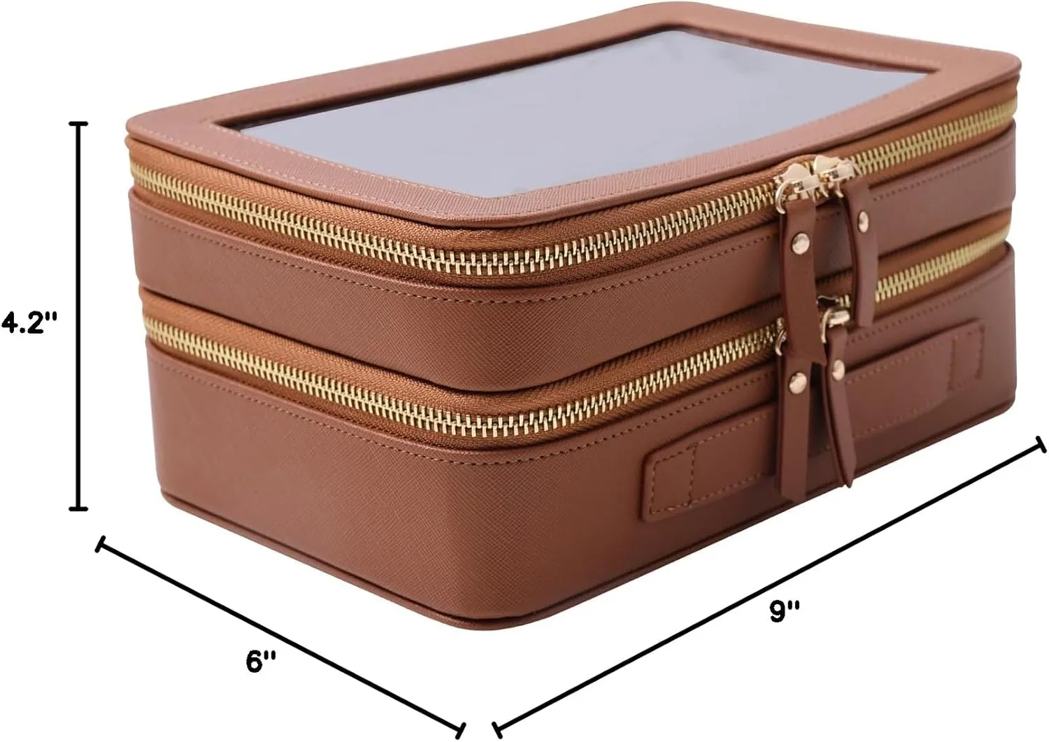 SANHECUN Clear Travel Toiletry bag Toiletry Case Carry on Travel Accessories Bag Makeup Bag (Brown, SHC-TL-2)