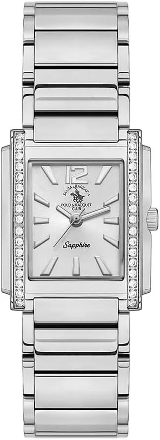 Santa Barbara Polo, Watch for Women, Stylish Watch for Women - Gemset Watches for Women, Rectangular Watch for Ladies, Analog Display Wrist Watch