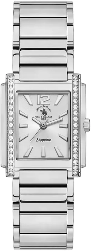 Santa Barbara Polo, Watch for Women, Stylish Watch for Women - Gemset Watches for Women, Rectangular Watch for Ladies, Analog Display Wrist Watch