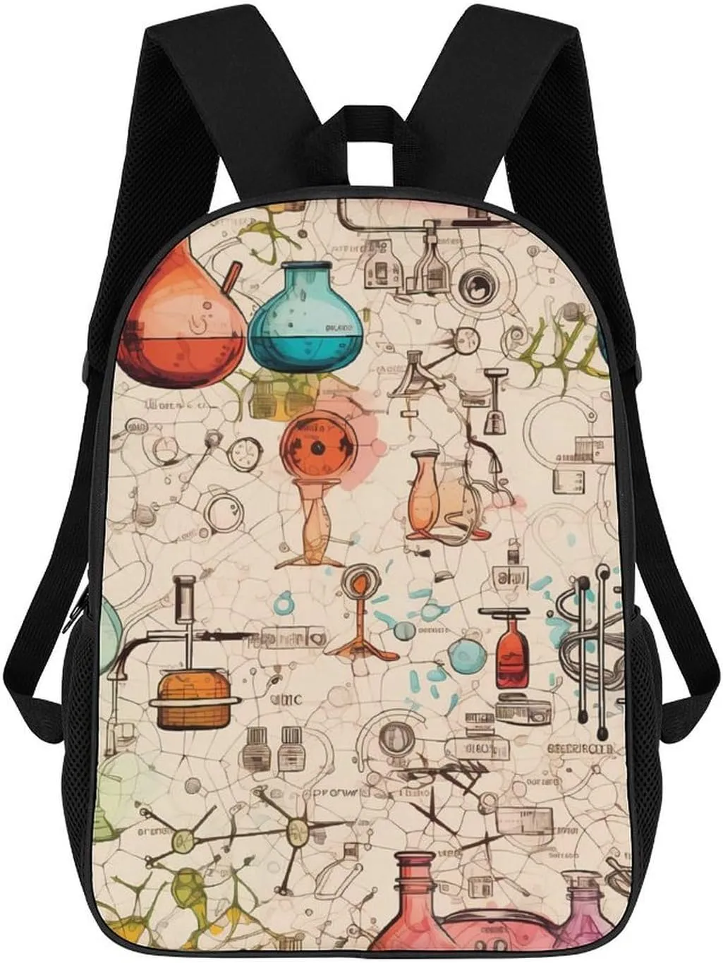 Science Chemical Knowledge 17 Inch Shoulder Backpack Casual Laptop Bag Travel Daypack for Office School