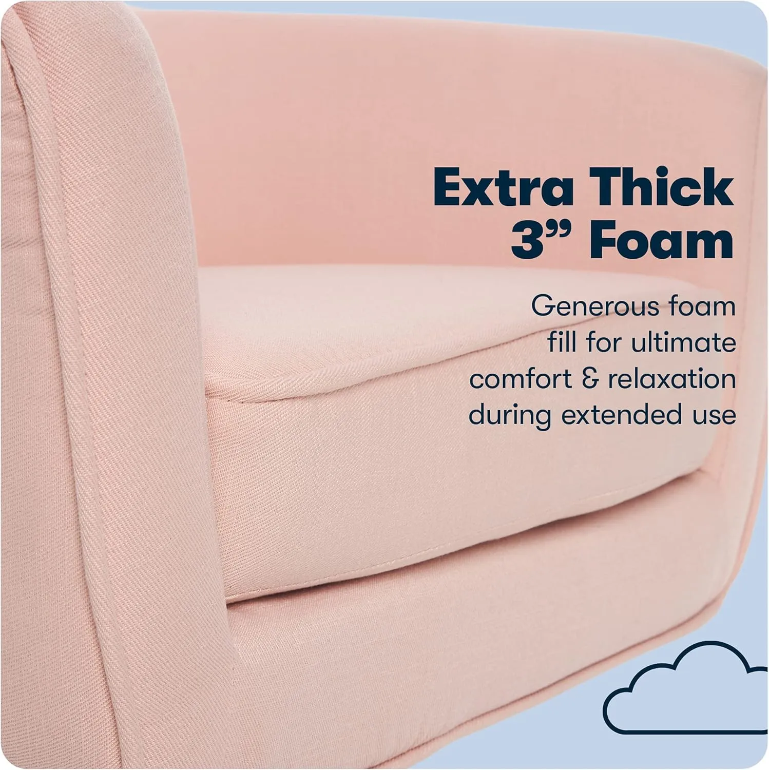 Serta Ashland Home Office Desk Chair with Button Tufted Mid-Back, Memory Foam Cushion and Padded Arms, Mid Century Modern Vanity Armchair with Wheels for Bedroom, Chrome Metal Base, Blush Pink