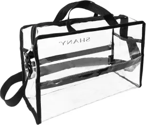 SHANY Clear PVC Water-Resistant Travel Tote Bag - Large See-Thru Bag with Adjustable Shoulder Straps and Zippered Pockets