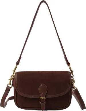 Shoulder Bag for Women Crescent Underarm Bag Leather Vintage Messenger Purse Handbag for Work Travel