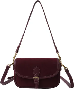 Shoulder Bag for Women Crescent Underarm Bag Leather Vintage Messenger Purse Handbag for Work Travel