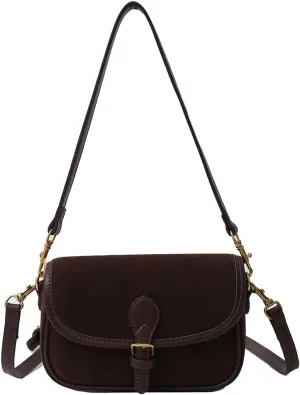 Shoulder Bag for Women Crescent Underarm Bag Leather Vintage Messenger Purse Handbag for Work Travel