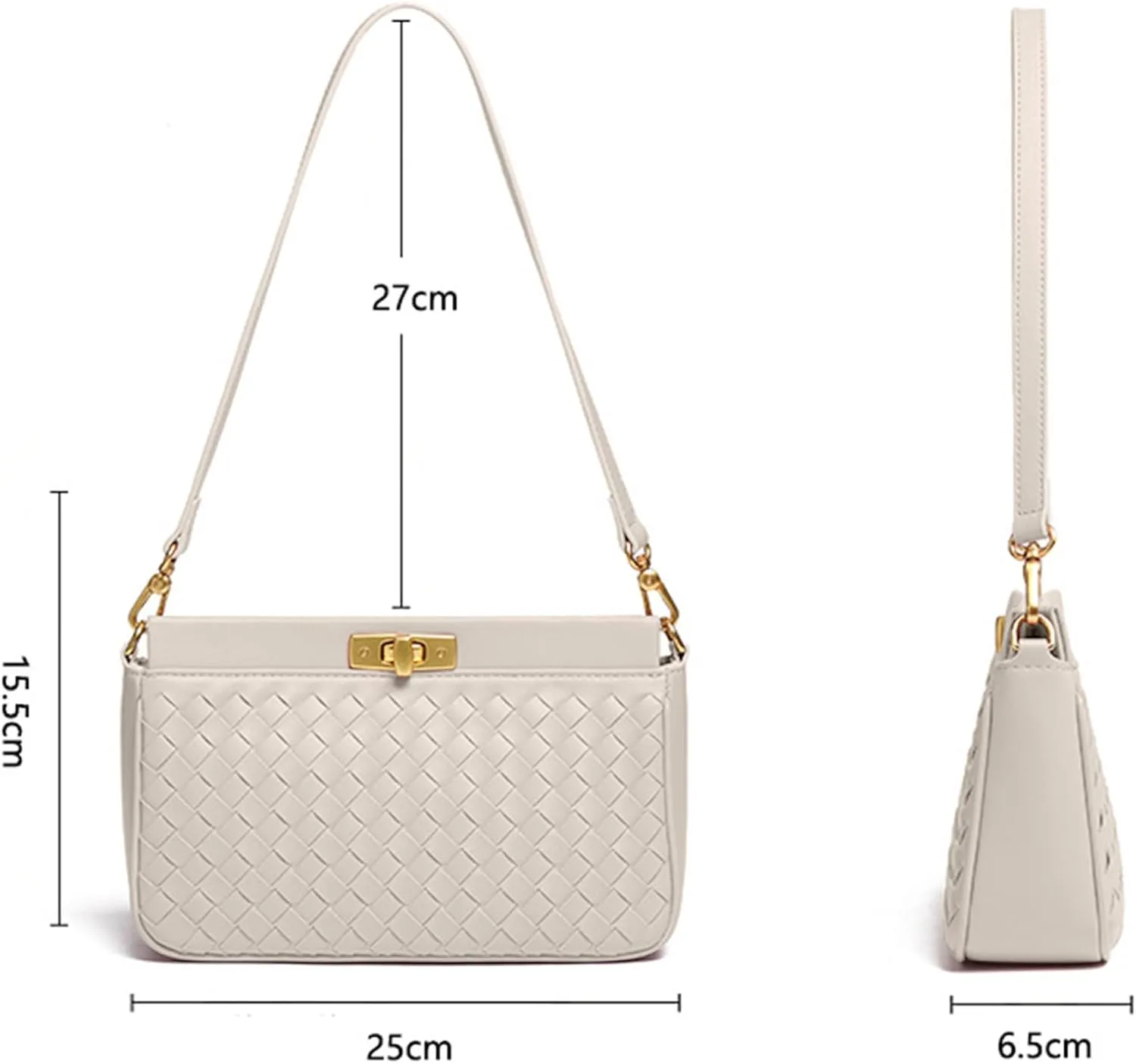 Shoulder Bag for Women Weave Bags Lightweight Tote Bags Vegan Leather Handbags Handmade Cute Bags Sling Purse with Pocket