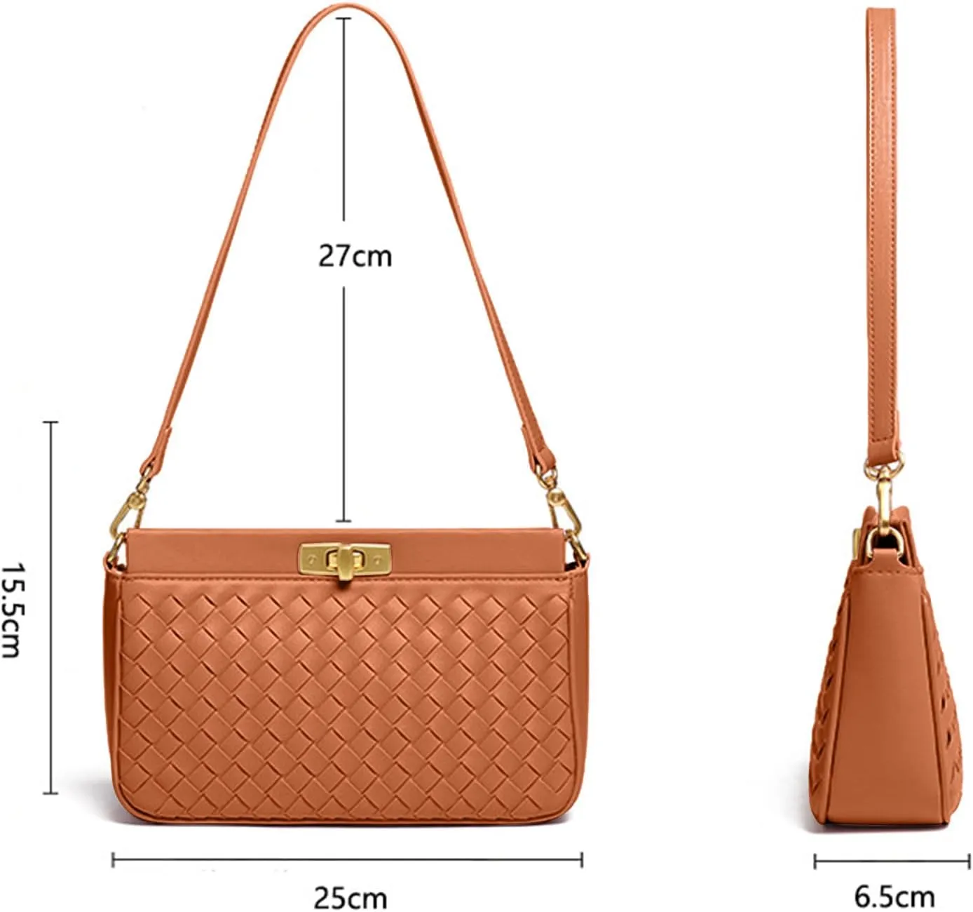 Shoulder Bag for Women Weave Bags Lightweight Tote Bags Vegan Leather Handbags Handmade Cute Bags Sling Purse with Pocket