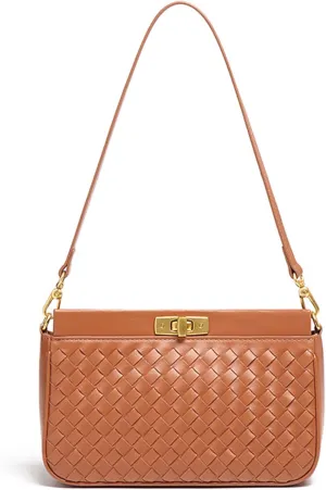 Shoulder Bag for Women Weave Bags Lightweight Tote Bags Vegan Leather Handbags Handmade Cute Bags Sling Purse with Pocket