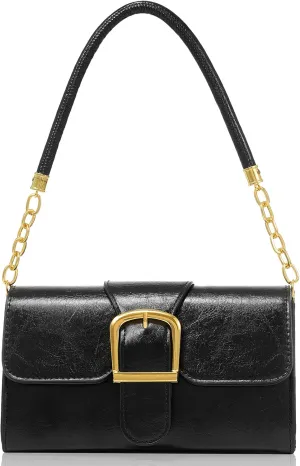 Shoulder Bags for Women Handbag Retro Classic Black Small Purse Cute Mini Clutch Purse with Adjustable Shoulder Strap