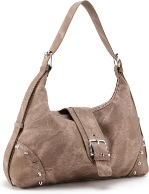 Shoulder Bags for Women PU Leather Tote Bags for Women Suede Purse Slouchy Handbag Trendy