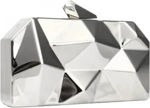 Simcat Women Geometric Lattice Pattern Metal Evening Bag Bridal Prom Crossbody Bag Party Clutch Wedding Purse with Chain