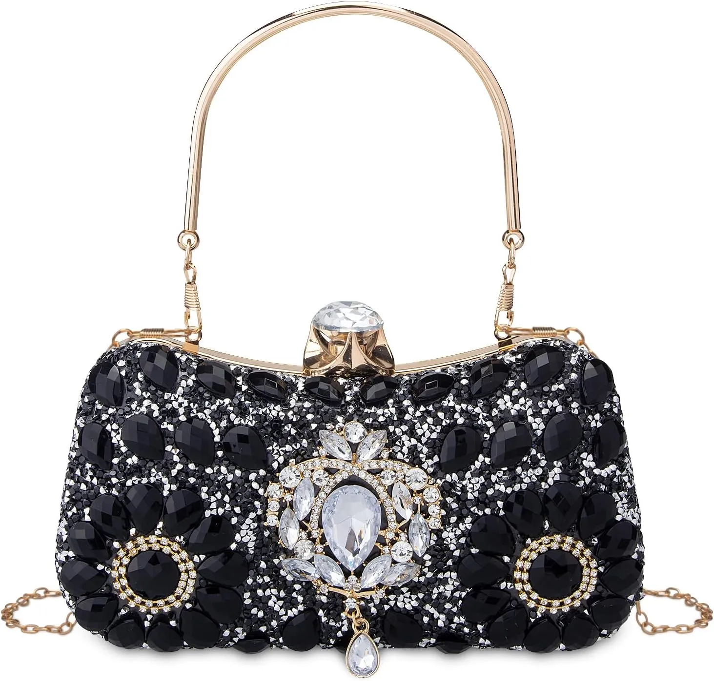 Simcat Women’s Clutch Purses Crystal Evening Bag, Sparkly Rhinestone Clutch Handbag for Bridal Wedding Party Prom