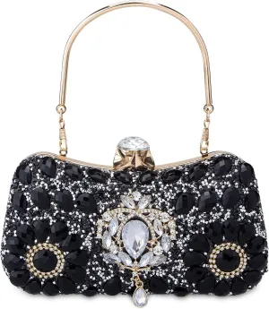 Simcat Women’s Clutch Purses Crystal Evening Bag, Sparkly Rhinestone Clutch Handbag for Bridal Wedding Party Prom