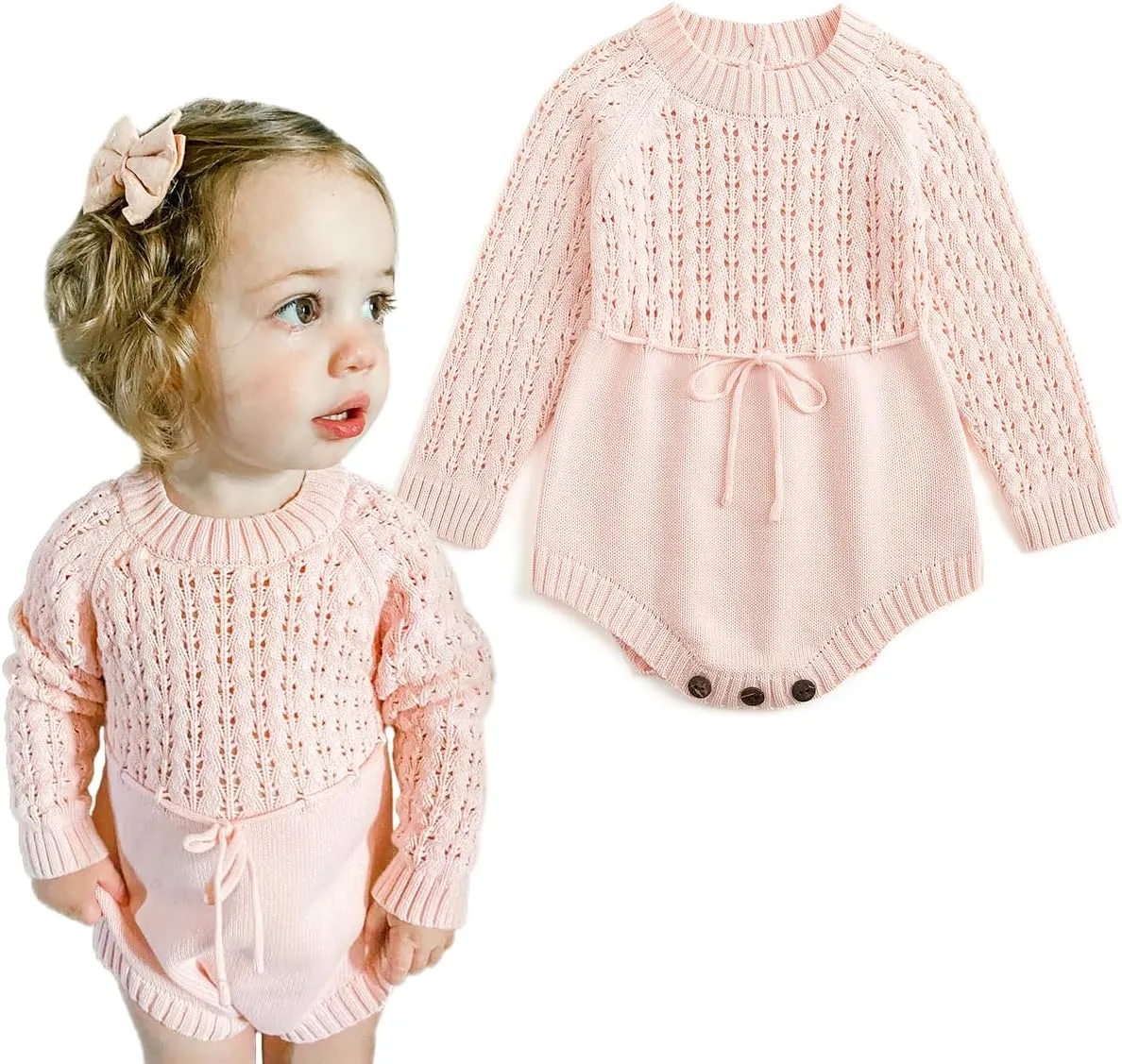 Simplee kids Baby Boys’ Girls’ Knitted Romper Jumpsuit Long Sleeve Onesie Bodysuits One Piece Outfits Sweater
