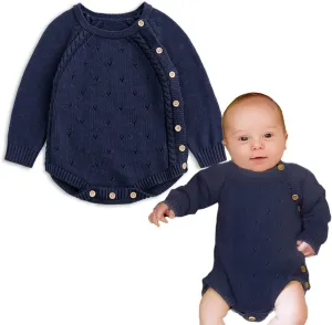 Simplee kids Baby Boys’ Girls’ Knitted Romper Jumpsuit Long Sleeve Onesie Bodysuits One Piece Outfits Sweater