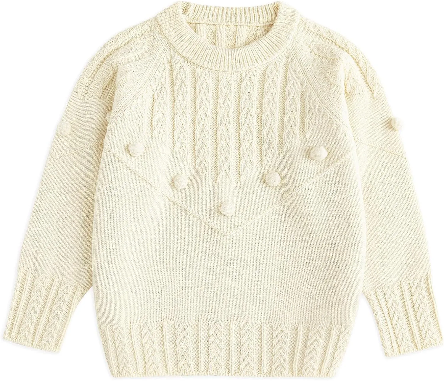 Simplee kids Baby Girl Knit Sweater Round Neck Long Sleeve Toddler Pullover Sweatshirt Fall Winter Clothes 2T-6T