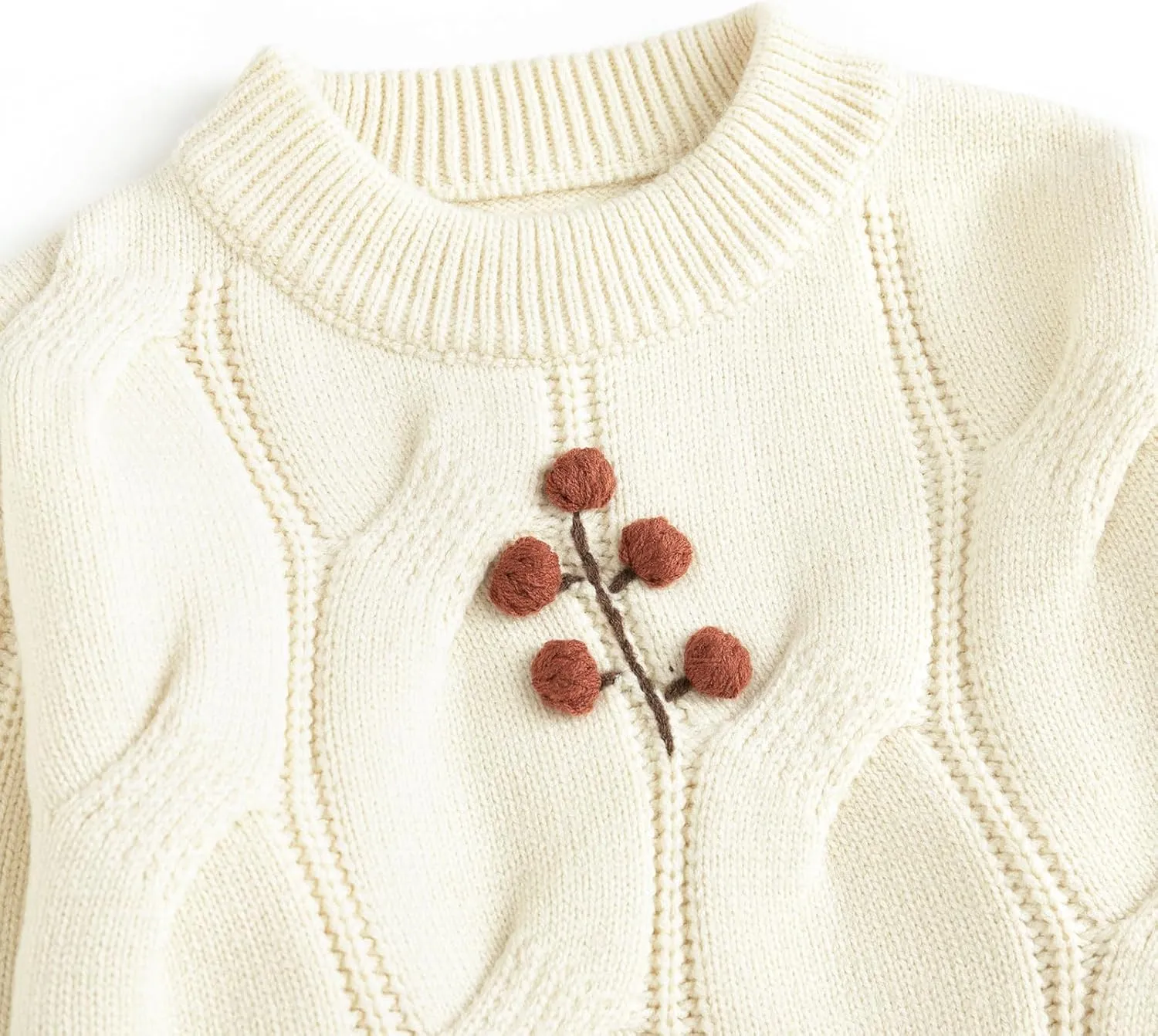 Simplee kids Baby Girl Knit Sweater Round Neck Long Sleeve Toddler Pullover Sweatshirt Fall Winter Clothes 2T-6T