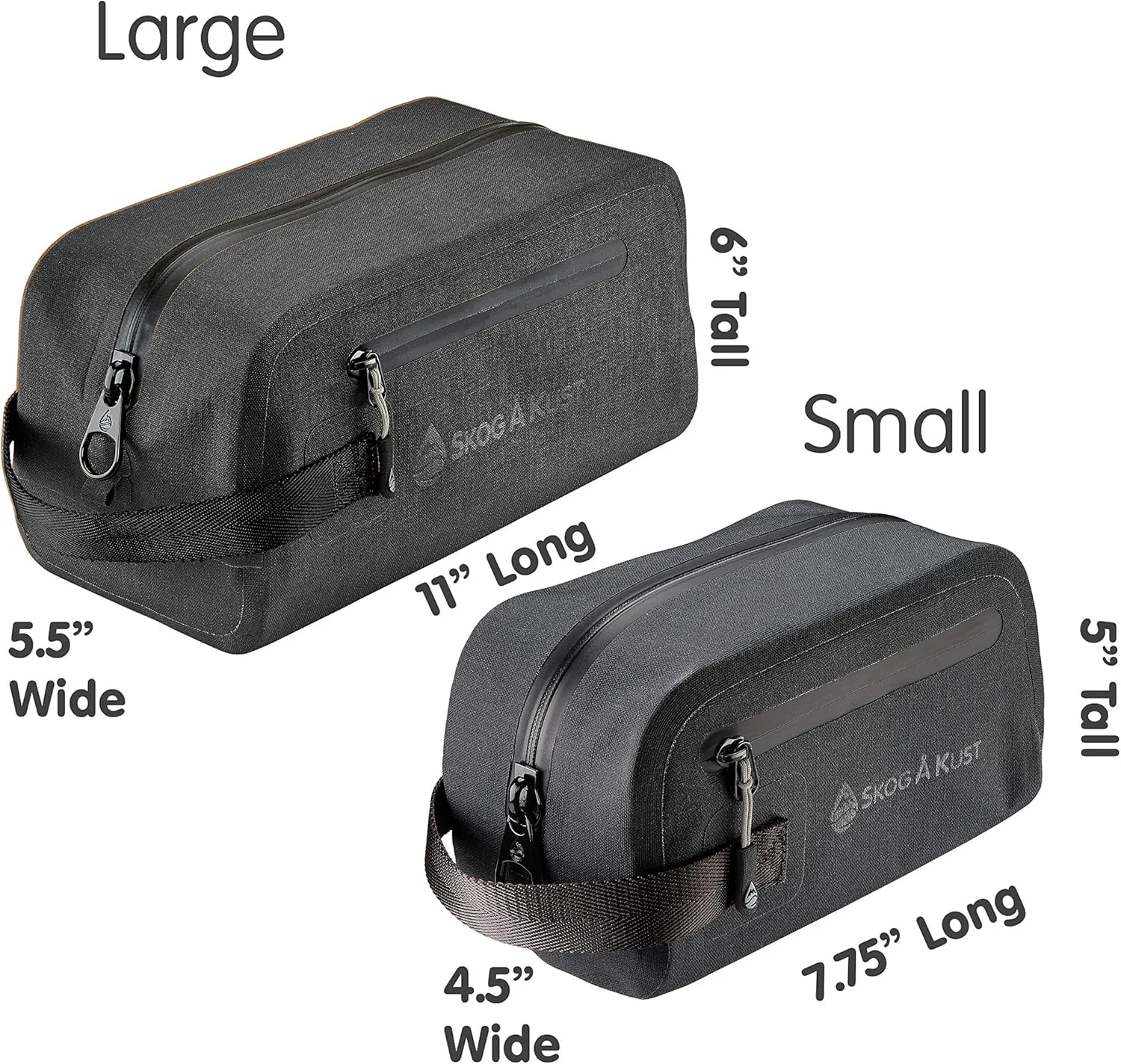 Skog Å Kust DoppSåk Waterproof & Leak-Proof Travel Toiletry Bag | Large, Black